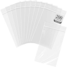 Golden State Art, 3" x 5" (200 Count) Small Plastic Zip Bags, 3 Mil Clear Reclosable Ziplock Bags for Small Business, Jewelry, Photo, Party Favors