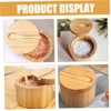 FELTECHELECTR Wooden Salt Box Magnetic Lid Salt Flakes Seasoning Storage