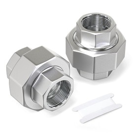 ERGAOBOY 2 pieces 304 stainless steel screw connection, 1 inch BSP female thread x 1 inch BSP female thread pipe fitting for water/oil/gas