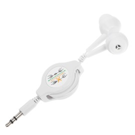 SHINEOFI Retractable in Ear Headphones with Cushioned Design Compatible with Players and Smart Devices Lightweight and Portable for Comfortable Listening White