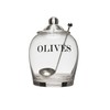 Creative Co-Op Clear Glass "OLIVE" Jar with Lid & Slotted