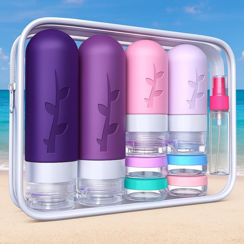 Tocelffe TSA Approved Travel Containers for Toiletries - Leak Proof
