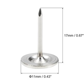 TA-VIGOR 30Pcs Heavy Duty Flat Head Push Pins, Decorative Thumb Tacks for Wall, Furniture Cork Board & Bulletin Board – 11mm x 17mm Upholstery Tacks for Home Office & DIY Use, Silver