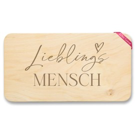 Wooden Breakfast Board Natural - Girlfriend - Breakfast Board - Favourite Person Gift | Favourite Person Gift Idea | Christmas | Birthday | Valentine's Day - 22 x 12 cm - Wood - Best