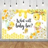 AOFOTO Honeycomb Bee Gender Reveal Backdrop What Will Baby Bee