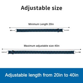Adjustable Bungee Cords, Bungee Cords with Hooks Heavy Duty, Flat High Elastic Rubber Bungee Straps with 40 Inch for Camping, Securing Tarps, Moving Cargo, Camps, Tarps