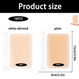 Tattoo Cover Waterproof, Pack of 16 Tattoo Cover Up Makeup in 2 Skin Tones, Breathable and Skin-Friendly Cover for Tattoos and Blemishes