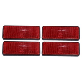 X AUTOHAUX 4 Pcs 87.5mm Red Universal Rectangular Reflective Warning Reflector
