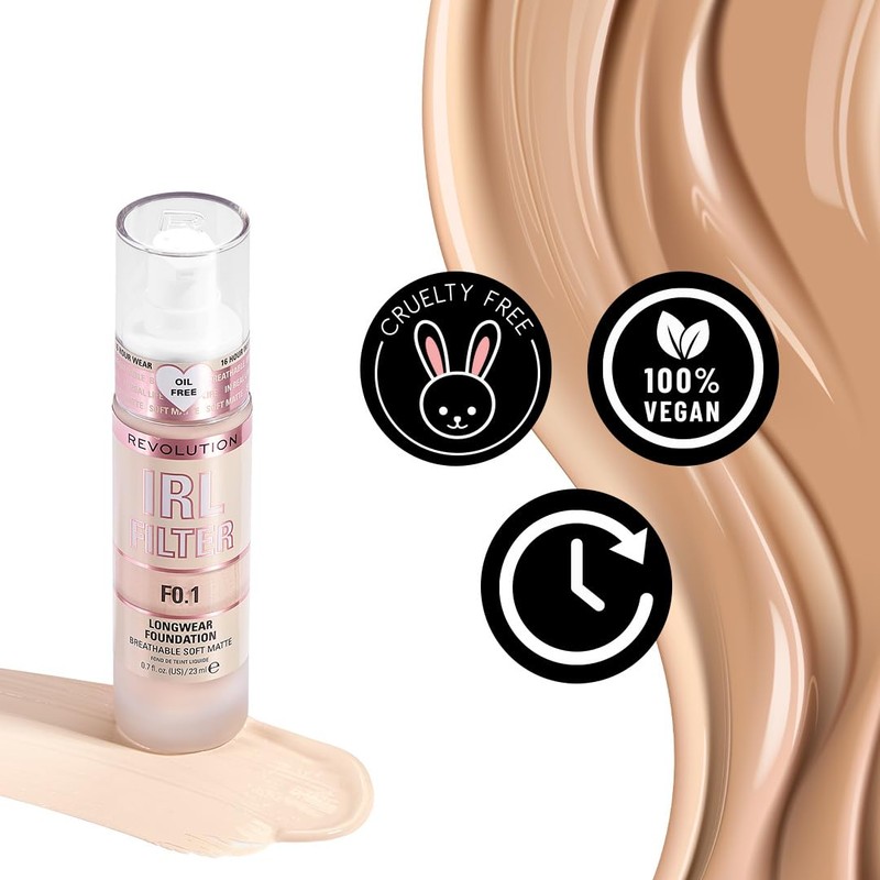 Makeup Revolution, IRL Filter Longwear Foundation, Medium to Full Coverage,