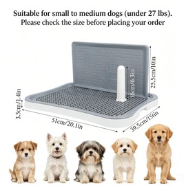 Dmnnlp Dog Pee Pad Holder, Indoor Dog Potty Pad with Splash Guard, Dogs Toilet Training Tray for Small & Medium Dogs Under 27 lbs, Waterproof Easy-Clean 20.1"X15.6"X1.4"(White)