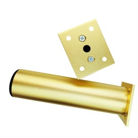 Qrity 80mm Gold Furniture Legs - Aluminum Alloy Cabinet, Worktop Bar TV Table & Desk Feet