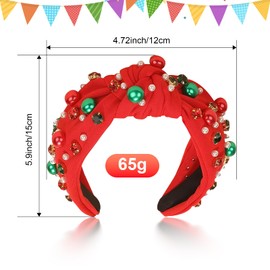 Festive Headbands for Women, Beaded Pearl Rhinestone Crystal Jeweled Hairband, Holiday Headbands for Women, Pearl Hair Accessory, Fashion Elegant Ladies Wide Top Knot Hair Bands. (Purple, Medium)