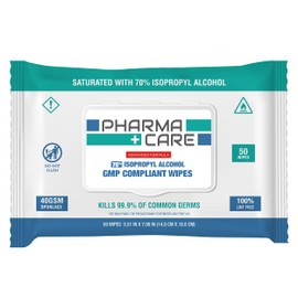 PharmaCare Advanced Formula 70% Alcohol Wipes - (50 Count) 40 Packs (case)