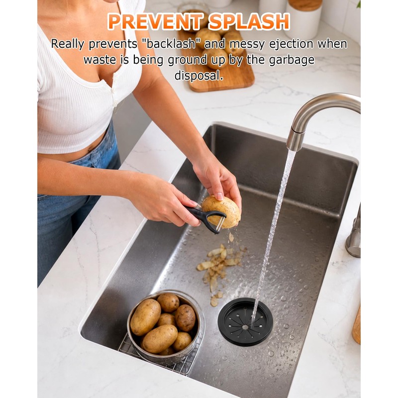 FAMULP 6 PCS Garbage Disposal Splash Guard, 3-1/8 Universal Kitchen