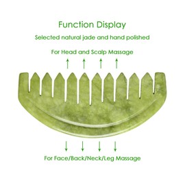 TEONEI Jade Head Comb Massage,Natural Jade Stone Head Therapy Massage Comb,Jade Hair Comb Scalp Massager Comb Scalp Care Massage Tool (3.14X1.57X0.16inch)