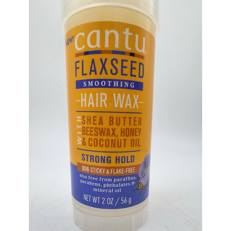 CANTU FLAXSEED SMOOTHING HAIR WAX Strong Hold, 2 Oz New