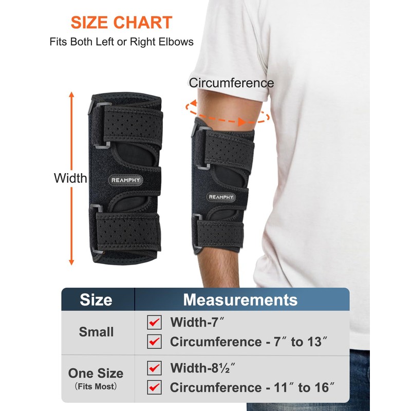 Reamphy Elbow Brace,Comfortable Night Elbow Sleep Support,Elbow Splint, Adjustable Stabilizer