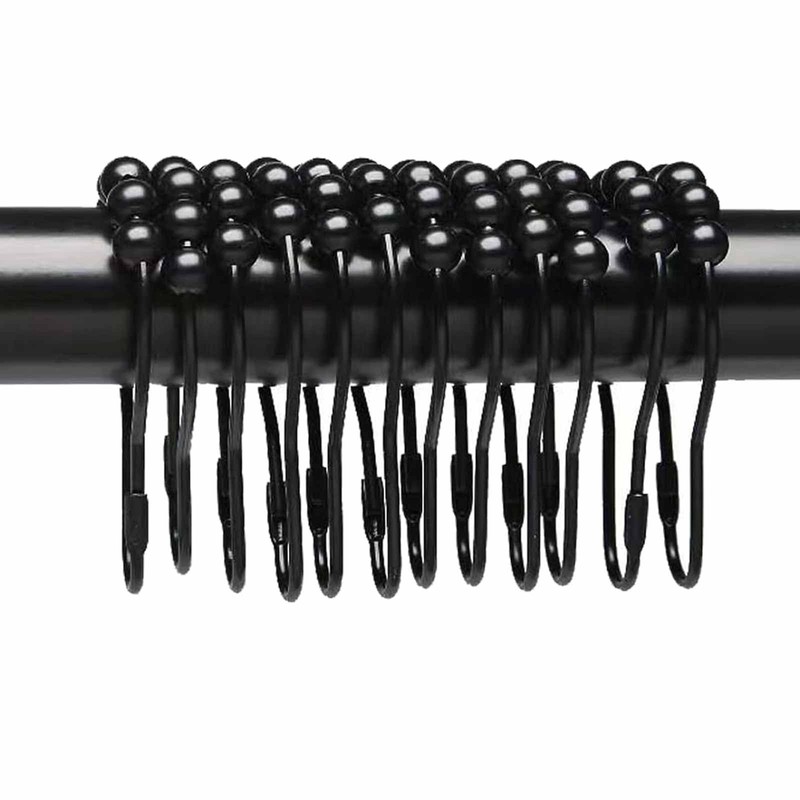 FYHJNC Shower Curtain Rings, Stainless Steel Roller Balls, 12 Pack