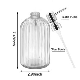 Soap Dispenser - 2 Pack 14 Oz Kitchen Soap Dispenser with Pump, Bathroom Transparent Soap Dispenser Bottle for Hand Soap, Dish Soap or Lotion (White)