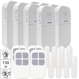 VisorTech Window Alarm Systems: Set of 4 Mini Alarm System and Doorbell with 2 Sensors, 130 dB (Door Alarm Systems, Door Alarm System, Magnets)