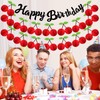RoundFunny 3 Pack Happy Birthday Cherry Banner Party Decoration 8.