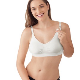Medela Maternity & Nursing Bra, Perfect for Pregnancy and Breastfeeding, White, Large