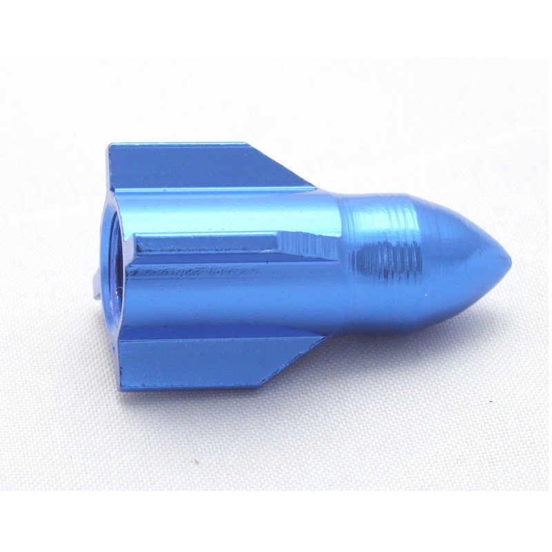 4x Simoni Racing Valve Caps Rocket Rocket Ammunition Colour Blue
