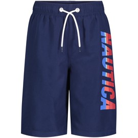 Nautica Boys' Swim Trunk with UPF 50+ Sun Protection, Vert Logo J Navy, 8