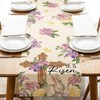 Uruney Christian Easter Lily Flower Table Runner, Religious Cross He