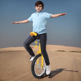 FiueStur Unicycle for Adults/Kids, Outdoor Height Adjustable Unicycle for Unisex Age 10-60, Outdoor Sports Fitness Exercise Balance Training with Load 1101 LB, Height Adjustment 28-32 in