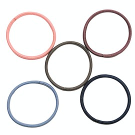 Craft Shop CLAN Hair Rubber Thick, Knotless Inner Diameter 2.0 inches (5 cm), Thickness 0.2 inches (4 mm) (6 Each of 5 Muted Colors)