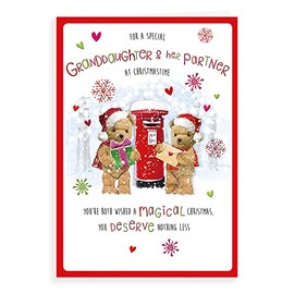 Regal Publishing Character Christmas Card Granddaughter & Partner - 9 x 6 inches