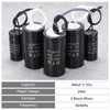 sourcing map 2 Pcs CD60 Run Capacitor, 500uF 250VAC 50/60Hz