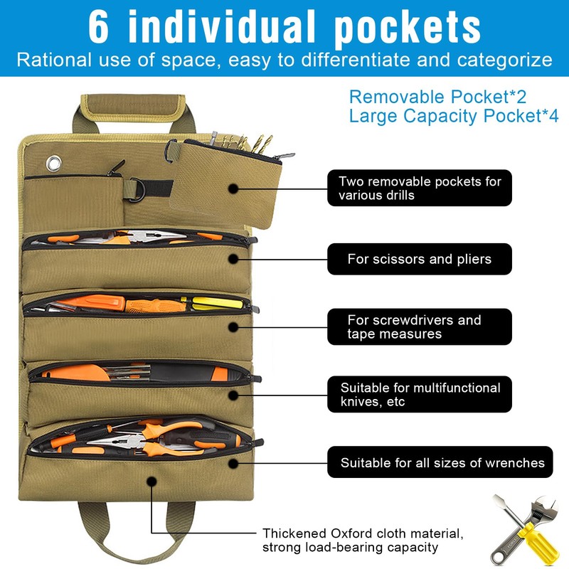 Tool Roll Bag 32 x 15 cm Multi-Purpose Tool Roll