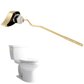 Hibbent Metal Toilet Handle Replacement, Compatible with TOTO THU068#CP Trip Lvr for St743S, Brass Handle Trip Lever, Side Mount Toilet Tank Flush Lever, Shiny Gold