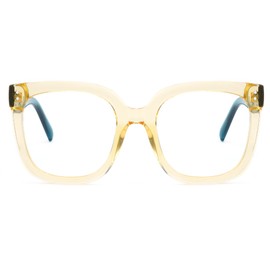 Zeelool Retro Square Eyeglasses Frame for Women Non-prescription Clear Lens ZJGT652540-05 Yellow