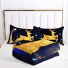 XMNTG Microfiber Christmas Golden Reindeer Snowflakes Comforter 3 Pieces Comforter