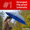 TUMELLA Flip-proof Inverted Travel Umbrella, Small Strong but Light Portable