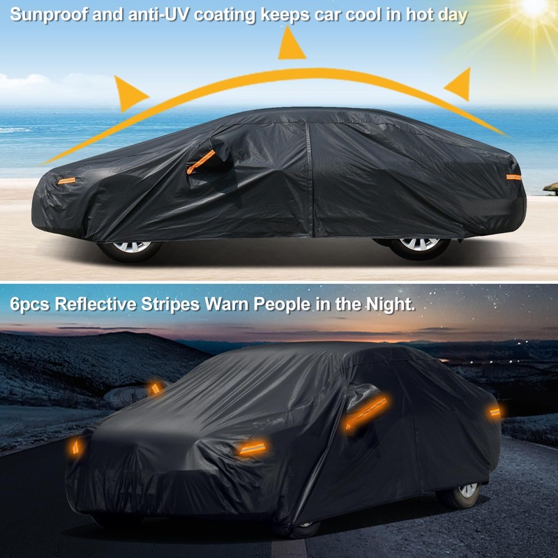 SEAZEN 7 Layers Car Cover Waterproof All Weather, Heavy Duty