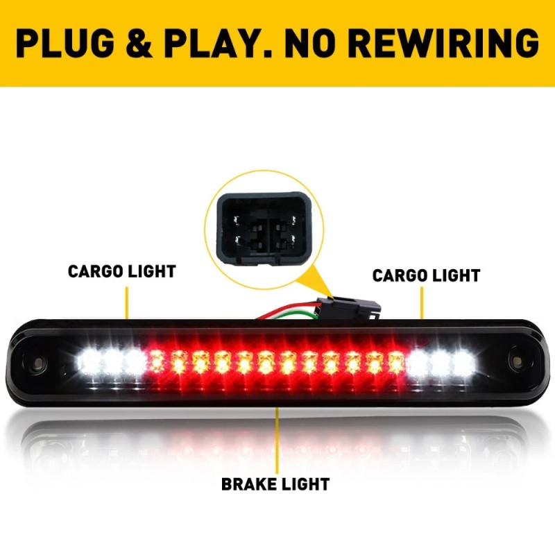 LED Third 3rd Brake Smoke Cargo Stop Light For 88-98
