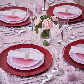 Silver Spoons MINI DESSERT BOWLS | Oval Dessert Plates | Lava Collection | Pink Mist | 6 PC