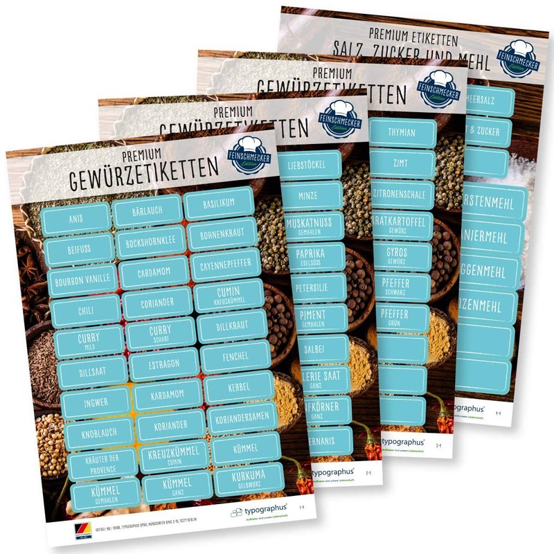 Spice Labels Feinschmer Edition 2019 – 117 Spice Stickers, Flour
