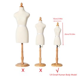 Mini Female Mannequins 50-56 cm Adjustable Height Torso Dress Sewing Dressmakers Dummies Female Dressmakers Dummies with Wooden Base for Dressmaking Shop Window