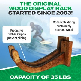COR Surf Surfboard Wood Rack for Long Boards and Short Boards Works Indoor and Outdoor