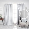 Best Home Fashion Pearl Beaded Lace Overlay Blackout Curtain Set,