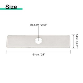 QUARKZMAN Tap Suction Mat 24 Inch Kitchen Sink Splash Guard Machine Washable Tap Drip Catcher for Kitchen Bathroom Bar Light Grey White