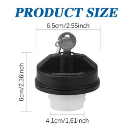 Middrivr Locking Gas Cap, Fuel Tank Cap with Key, Gas Cap Lock Locking Fuel Cap Cover Compatible with Toyota 4Runner Chevy Silverado 1500 2500 3500 Nissan GMC Subaru Buick, Replaces# 10504 77300-47020