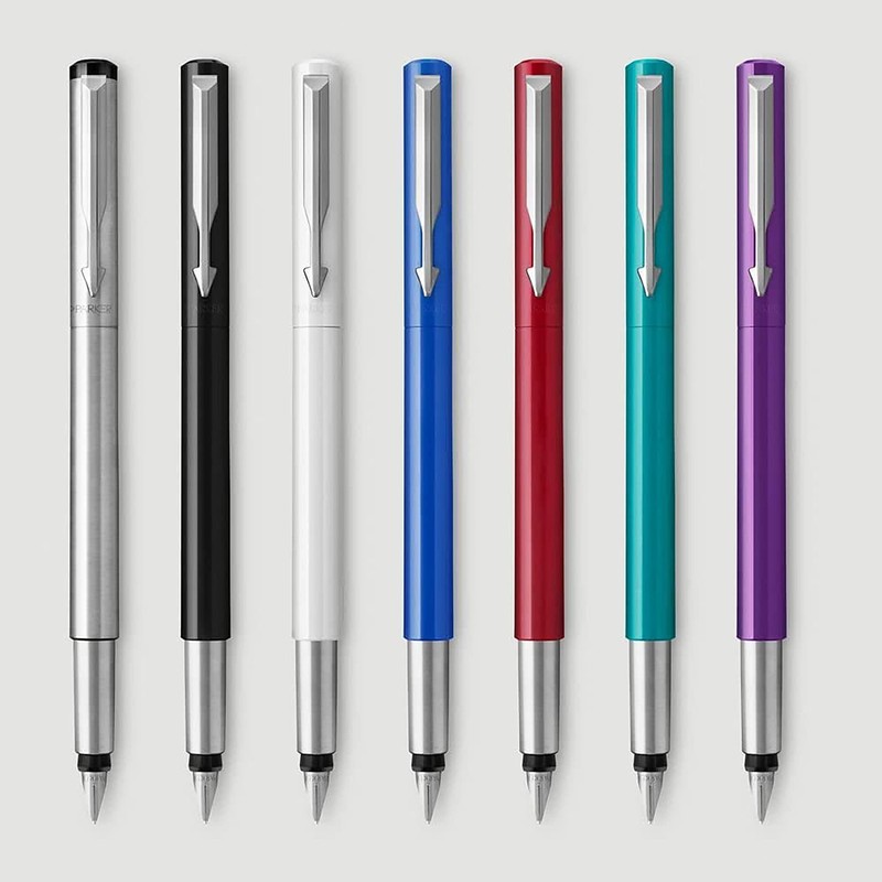 Parker Vector Fountain Pen | Stainless Steel with Chrome Trim