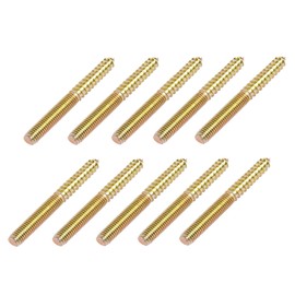 Skweawert 10pcs M6 Hanger Bolts Length 40mm(1.57") Double Headed Bolts Self-Tapping Screw Double Screw Threaded Rods Bolt Wood Dowel Screw for Wood Joint Furniture Legs