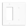 Leviton 2-Gang 1-Blank 1-Decora/GFCI Device Combination Wallplate, Standard Size, 80708-W,